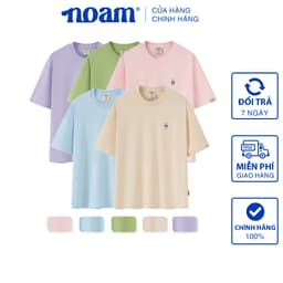 Thumbnail Áo thun Form rộng NOAM Teeny Homie Unisex 100% Cotton - Màu Hồng/Xanh lá/Xanh dương/Tím/Be 1