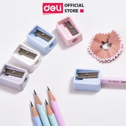 Thumbnail Gọt bút chì mini Deli - Hồng, Cam, Xanh dương, Xanh lá - 1 cái màu ngẫu nhiên - Chất liệu ABS bền bỉ, lưỡi dao không ghỉ 1