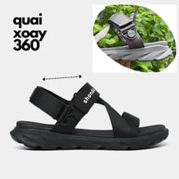Thumbnail Giày sandal Shondo đen full quai xoay 360 dành cho nam nữ F6X1111 1