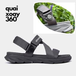 Thumbnail Giày sandal Nam Nữ Shondo Xám Full Quai Xoay 360 F6X2222 1