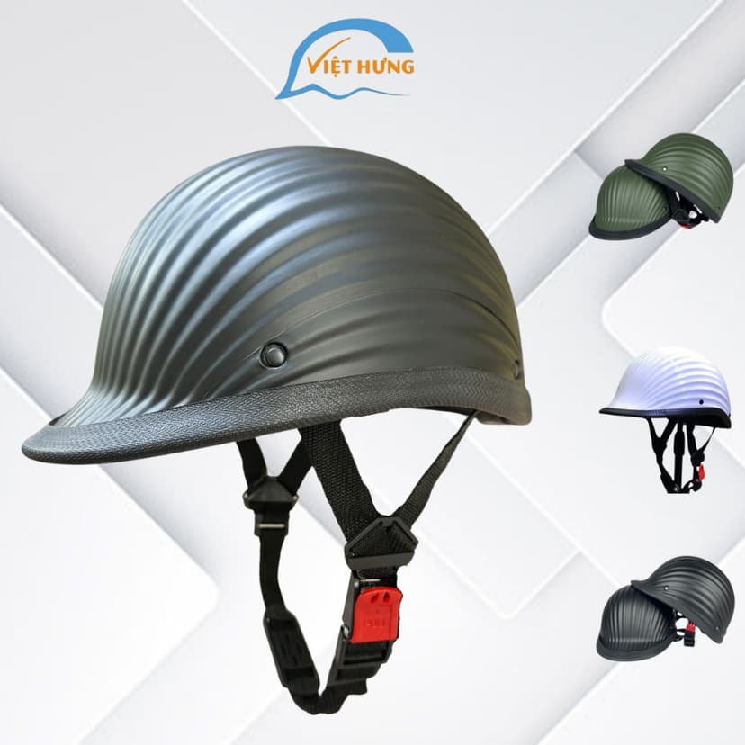 Ảnh Nón Bảo Hiểm thể thao ĐUA NGỰA VÂN SÒ - Mũ Thời Trang Siêu Đẹp - Mũ Ngược - Vòng Đầu 56-58cm - Mũ Vỏ Sò V&S Helmet S01 1