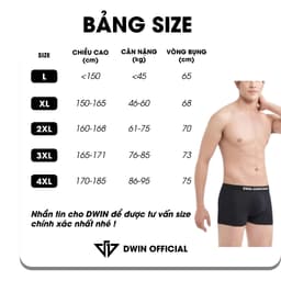 Thumbnail Combo 5 quần lót nam DWIN sịp đùi kháng khuẩn cao cấp boxer tam giác vải thun lạnh co dãn 4 chiều 2