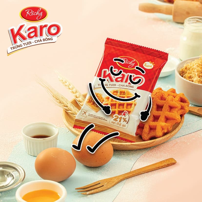 Ảnh [HOT] Combo 4 bịch Bánh tươi Richy: Karo sợi gà, Phô mai, Gấu nhân phô mai và Bánh mì hoa cúc 4