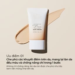 Thumbnail Kem chống nắng che khuyết điểm BOM Foundation Free Tone Cover Sun Cream - 50G 3