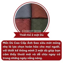 Thumbnail Chăn Dù Chần Bông Cao Cấp Mền Ngủ Gấp Gọn Tiện Lợi Mỏng Nhẹ Mát Lạnh Cho Mùa Hè Văn Phòng Đi Du Lịch Xe Khách 1m5x1m9 3