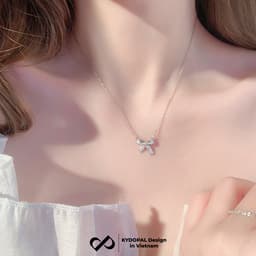 Thumbnail Dây chuyền bạc KYDOPAL đính đá hình nơ cao cấp trang sức bạc nữ sang trọng 925 - PAL9B7C2 3