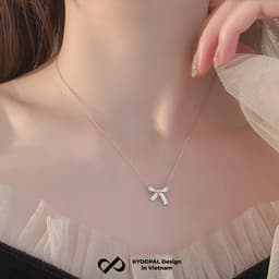 Thumbnail Dây chuyền bạc KYDOPAL đính đá hình nơ cao cấp trang sức bạc nữ sang trọng 925 - PAL9B7C2 1