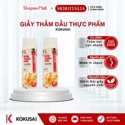 Thumbnail Giấy Thấm Dầu Kokusai – Nguyên liệu nhập khẩu Nhật Bản – Siêu thấm hút dầu thừa – Kích thước 24.5cm x 24cm – 50 tờ/cuộn 1