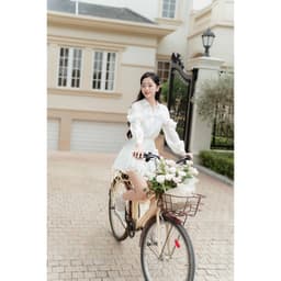 Thumbnail Áo sơ mi cuộn bèo cách điệu 2S17.2406OG, áo sơ mi tơ mềm mại phối bèo phong cách quý cô thanh lịch thiết kế bởi JM 3