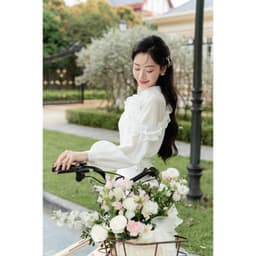 Thumbnail Áo sơ mi cuộn bèo cách điệu 2S17.2406OG, áo sơ mi tơ mềm mại phối bèo phong cách quý cô thanh lịch thiết kế bởi JM 2