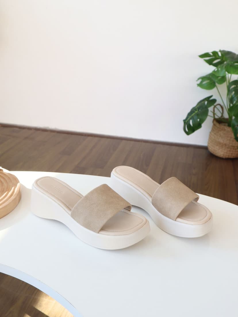 Ảnh Dép Bánh Mì Nữ Cillie Đế Xuồng Cao 5cm Êm Chân Quai Ngang Vải Mềm Mại 1181 3