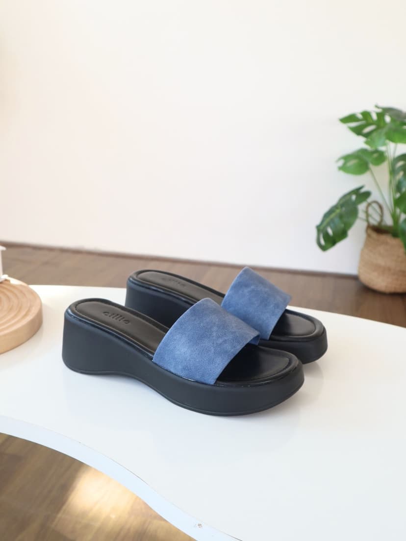 Ảnh Dép Bánh Mì Nữ Cillie Đế Xuồng Cao 5cm Êm Chân Quai Ngang Vải Mềm Mại 1181 2
