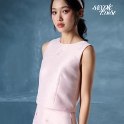 Thumbnail Set áo nữ sát nách dáng ngắn phối váy chữ A hoạ tiết thêu màu hồng SERAPHINA [Có Tách Lẻ] - Simple Twist 2