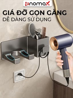 Thumbnail Giá đỡ máy sấy tóc Enomax dán tường chắc chắn, Chất liệu Nhôm hàng không, tặng kèm keo dán. Bảo hành 10 năm (Eno-0401) 3