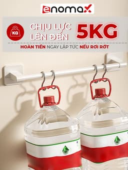 Thumbnail Giá kệ treo khăn tắm /quần áo, đồ dùng phòng tắm, chât liệu nhôm hàng không chống gỉ, bảo hành 10 năm Enomax ( Eno 0442) 2