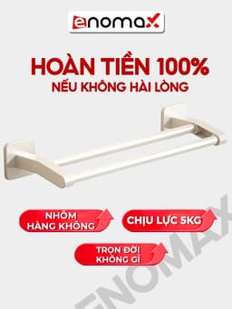 Thumbnail Giá kệ treo khăn tắm /quần áo, đồ dùng phòng tắm, chât liệu nhôm hàng không chống gỉ, bảo hành 10 năm Enomax ( Eno 0442) 1