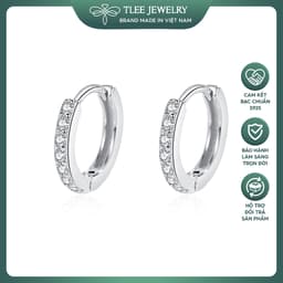 Thumbnail Khuyên tai bạc nữ TLEE tròn nạm đá sang trọng TLEE JEWELRY B0124 1