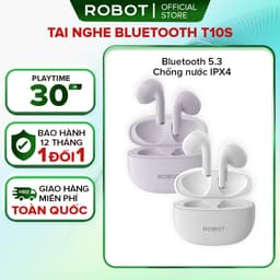 Thumbnail Tai Nghe Bluetooth 5.3 ROBOT T10S In Ear Playtime 30H, Có Khả Năng Chống Nước IPX4_ Bảo Hành 12 Tháng 2