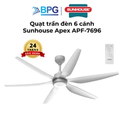 Thumbnail Quạt Trần Đèn Led Sunhouse Apex 6 cánh APF-7696, công suất 57W, cánh quạt sải rộng, điều khiển từ xa 1