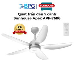 Thumbnail Quạt Trần Đèn Led Sunhouse Apex 5 cánh APF-7686, công suất 57W, cánh quạt sải rộng, điều khiển từ xa 1