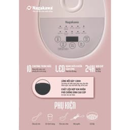 Thumbnail Nồi cơm điện tử Nagakawa NAG0142 (1.5L - Màu hồng) - 10 chương trình nấu - Bảo hành 12 tháng 3