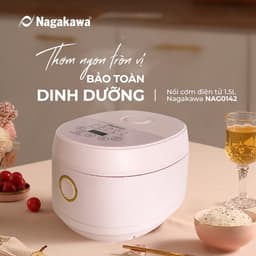Thumbnail Nồi cơm điện tử Nagakawa NAG0142 (1.5L - Màu hồng) - 10 chương trình nấu - Bảo hành 12 tháng 1
