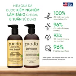 Thumbnail Combo dầu gội dầu xả hữu cơ hỗ trợ giảm rụng tóc, hỗ trợ mọc tóc Biotin Gold Label Pura D'or 473ml Organic 3