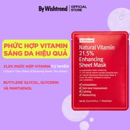 Thumbnail COMBO 5 Mặt nạ cấp ẩm, dưỡng sáng đều màu da By Wishtrend Natural Vitamin 21.5% Enhancing Sheet Mask 23ml 2