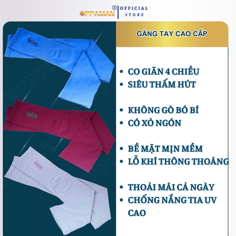 Ảnh Bao tay tất tay chống nắng xỏ ngón ống tay bảo vệ tay găng tay xỏ ngón mềm chống UV OGT1 OPPAMAN 2