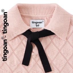 Thumbnail TINGOAN® x SHOPEE- Áo len crop bề mặt len hoạ tiết quả trám buộc nơ YURI YURI TOP PHIÊN BẢN MỚI NHẤT T6/2024 (14/7) 3