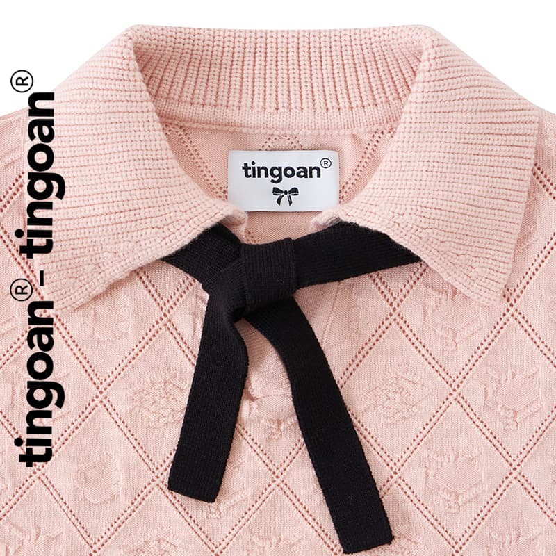 Ảnh TINGOAN® x SHOPEE- Áo len crop bề mặt len hoạ tiết quả trám buộc nơ YURI YURI TOP PHIÊN BẢN MỚI NHẤT T6/2024 (14/7) 3