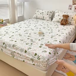 Thumbnail Bộ Ga Gối Cotton Đũi Đậu Nành Mịn Decor, Drap Giường Soybean Fiber 1m6x2m 1m8x2m 2mx2m2 Bo Chun 10cm 2