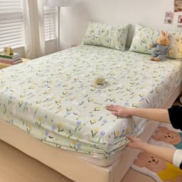 Thumbnail Bộ Ga Gối Cotton Đũi Đậu Nành Mịn Decor, Drap Giường Soybean Fiber 1m6x2m 1m8x2m 2mx2m2 Bo Chun 10cm 3