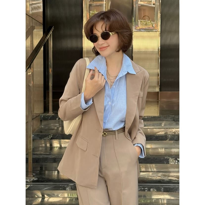 Ảnh BBSTORE’S Áo Sơ Mi Linen Sọc Xanh Công Sở - A3280 4