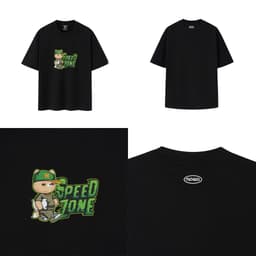 Thumbnail Áo thun Form rộng NOAM Speed Zone 100% Cotton 280GSM - Màu Đen 1