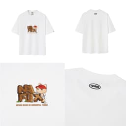 Thumbnail Áo thun Form rộng NOAM Woodie 100% Cotton 280GSM - Màu Đen/ Trắng 1