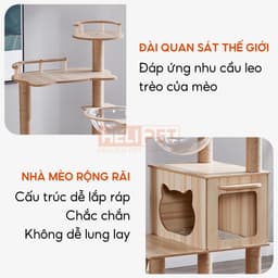 Thumbnail Nhà Gỗ Cattree Nhà cây cho mèo leo trèo cào móng HELIPET Đa dạng thiết kế Dễ dàng lắp đặt 3