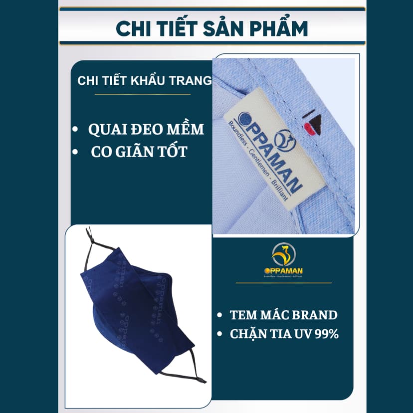 Ảnh Khẩu trang vải chống tia uv khẩu trang nhật khẩu trang nam cao cấp cotton xịn mịn OKT4 OPPAMAN 3