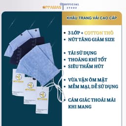 Thumbnail Khẩu trang vải chống tia uv khẩu trang nhật khẩu trang nam cao cấp cotton xịn mịn OKT4 OPPAMAN 1