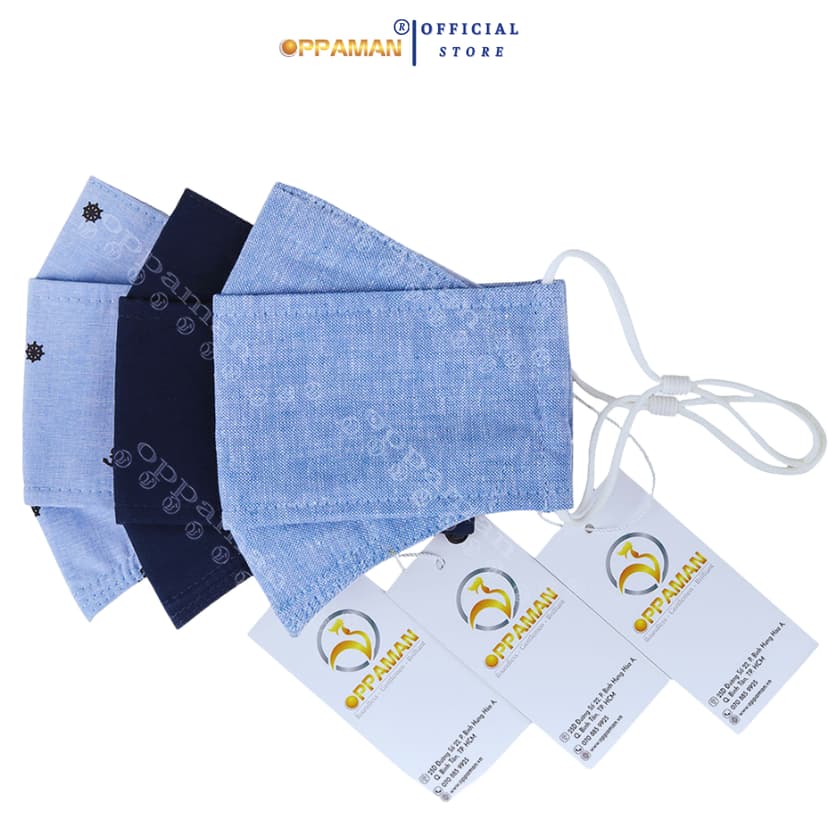 Ảnh Khẩu trang vải nam cao cấp cotton hàn quốc cao cấp chống tia uv đẹp nam mỏ neo xịn OKT2 OPPAMAN 1