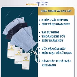 Thumbnail Khẩu trang vải chống nắng cotton cao cấp chống tia uv siêu mát xịn dễ thở OKT3 OPPAMAN 1