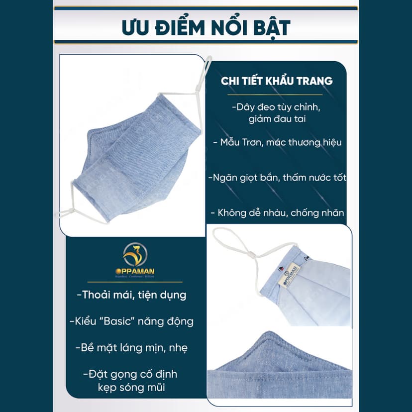 Ảnh Khẩu trang vải chống nắng cotton cao cấp chống tia uv siêu mát xịn dễ thở OKT3 OPPAMAN 2