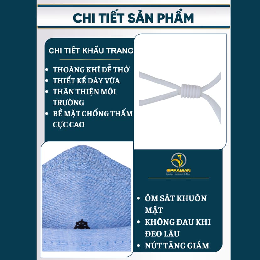 Ảnh Khẩu trang vải chống nắng cotton cao cấp chống tia uv siêu mát xịn dễ thở OKT3 OPPAMAN 4