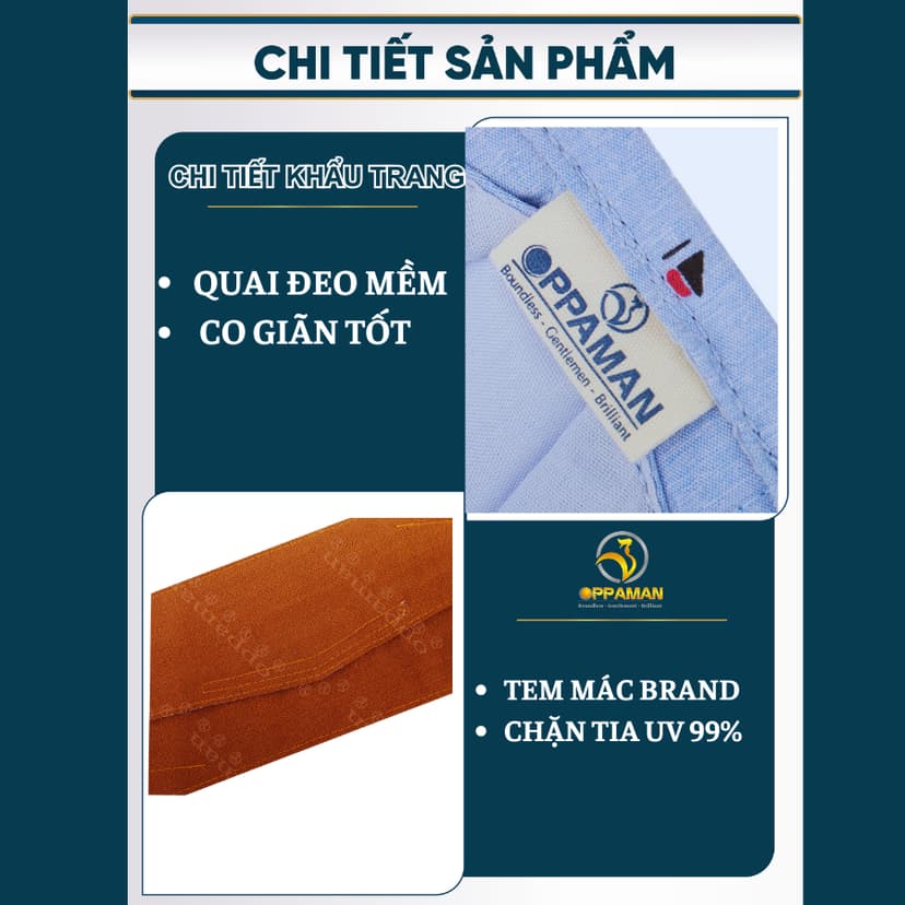 Ảnh Khẩu trang kf94 khẩu trang đẹp nâu xịn thời trang chống tia uv cao cấp chống nắng tốt OKT5 OPPAMAN 3