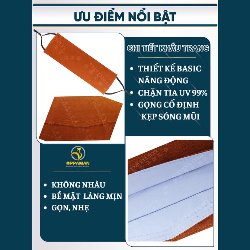 Ảnh Khẩu trang kf94 khẩu trang đẹp nâu xịn thời trang chống tia uv cao cấp chống nắng tốt OKT5 OPPAMAN 2