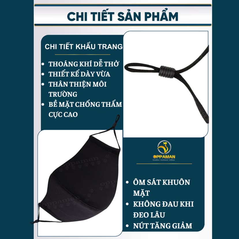 Ảnh Khẩu trang vải nam chống nắng khẩu trang nam siêu mát thoáng khí cho nam đen OKT1 OPPAMAN 4