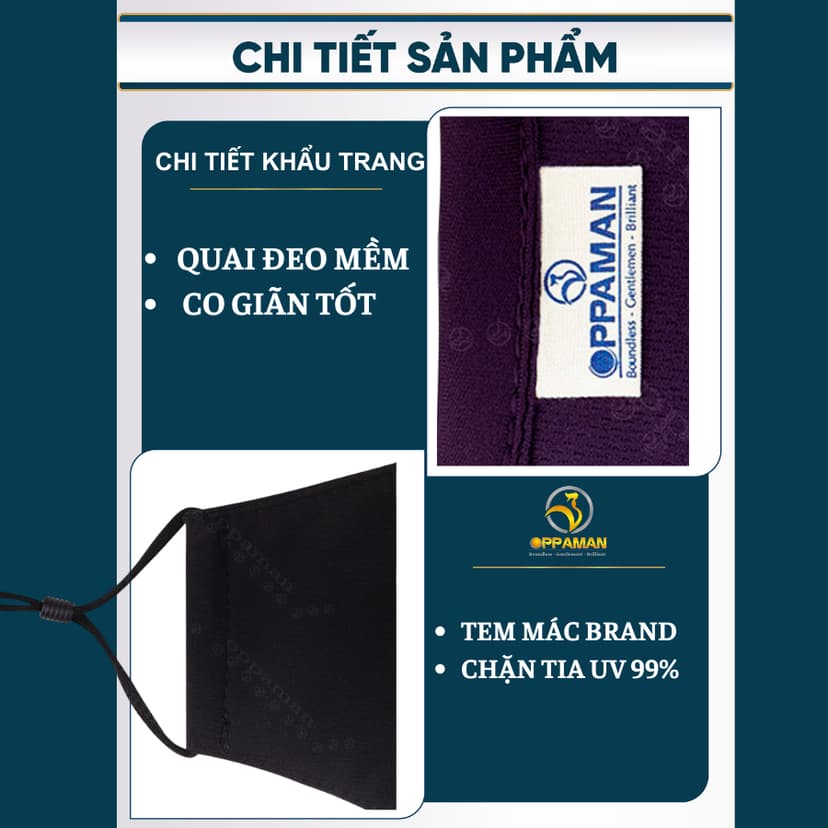 Ảnh Khẩu trang vải nam chống nắng khẩu trang nam siêu mát thoáng khí cho nam đen OKT1 OPPAMAN 3
