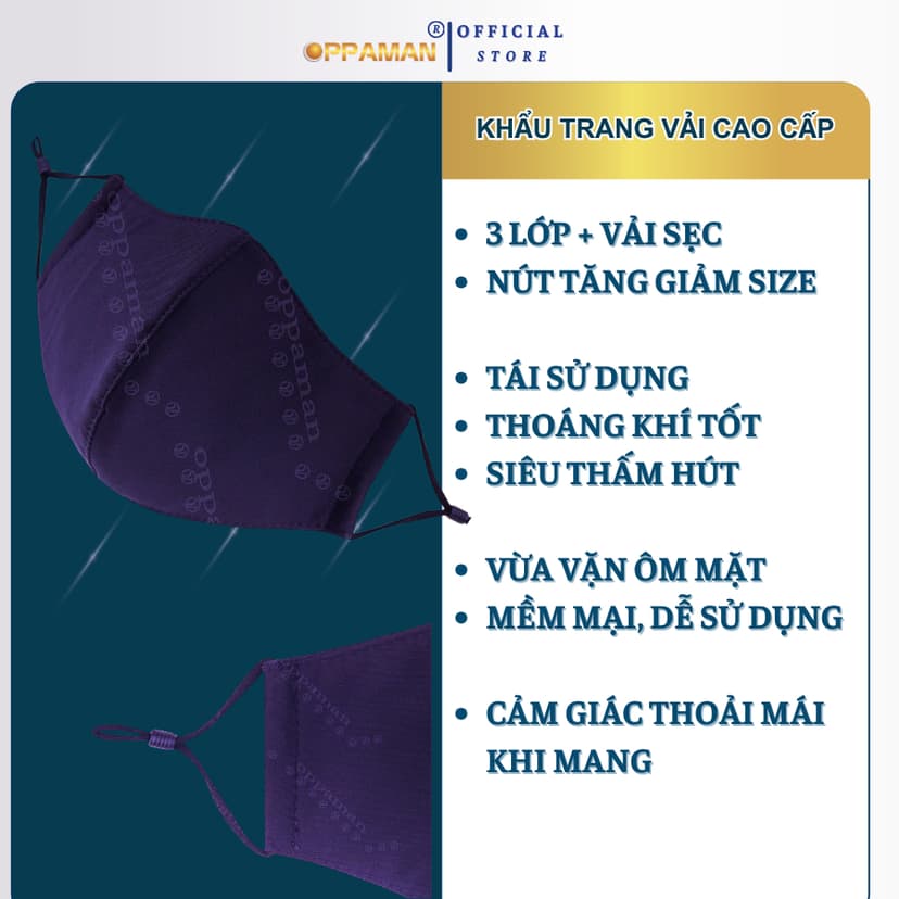 Ảnh Khẩu trang vải nam chống nắng khẩu trang nam siêu mát thoáng khí cho nam đen OKT1 OPPAMAN 1