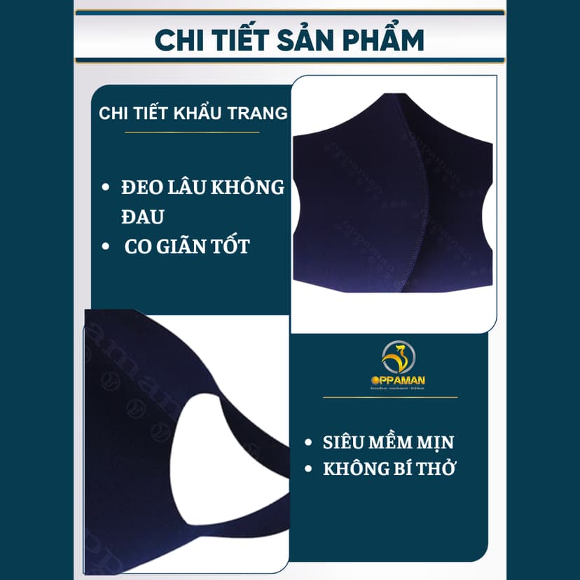 Ảnh Combo 5 Khẩu trang vải chống tia uv chống nắng vải poly vải su thoáng khí mịn OKT10 OPPAMAN 3