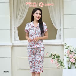 Thumbnail Bộ pijamas nữ SUNFLY chất lanh ht độc quyền dáng áo cộc quần ngố ST9178 4